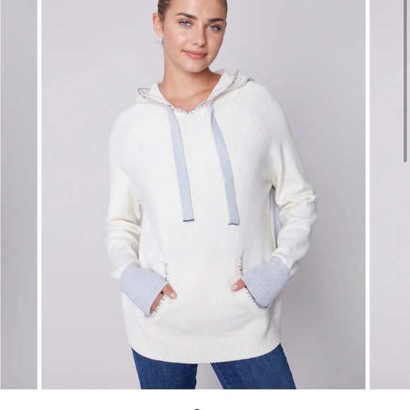 Charlie B ecru color block hoodie - Picture 3 of 3